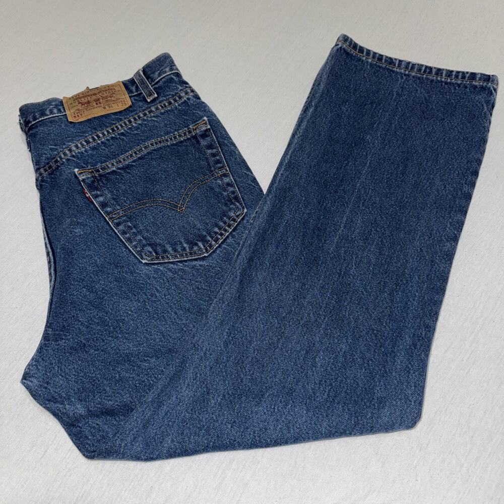 Vintage Levis 517 Denim Jeans 36x29 Blue 90s Red Tab Made In USA